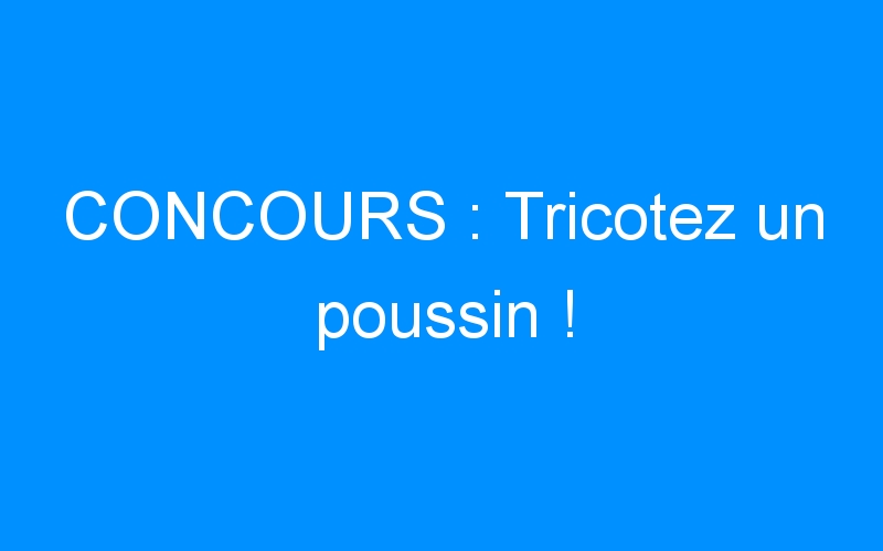 You are currently viewing CONCOURS : Tricotez un poussin !