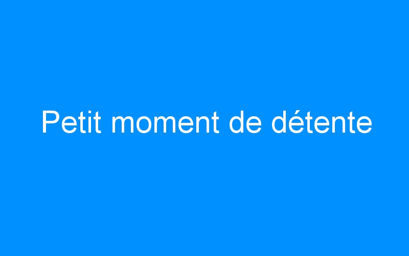 You are currently viewing Petit moment de détente