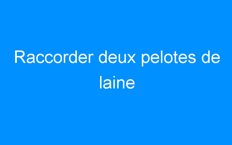 You are currently viewing Raccorder deux pelotes de laine