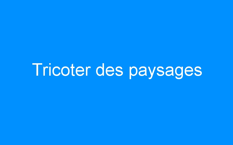 You are currently viewing Tricoter des paysages