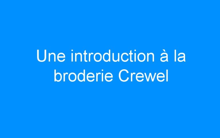 Une introduction à la broderie Crewel